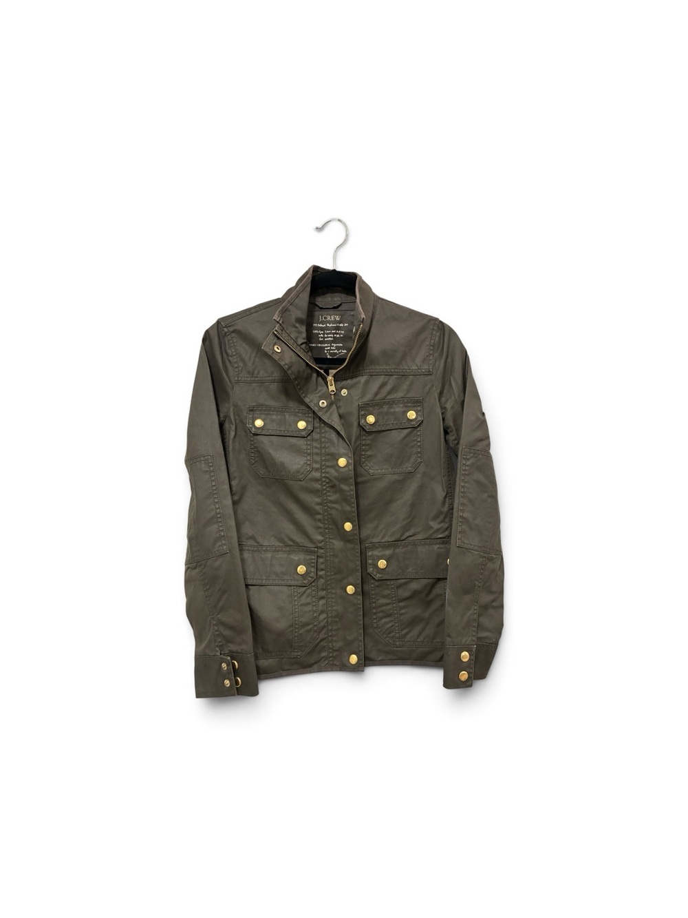 J. Crew Olive Utility Field Jacket with Gold-Tone Hardware